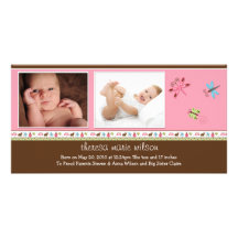 New Baby Photo Announcement Card Personalised Photo Card