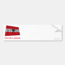 New Caledonia Waving Flag with Name in French Bumper Sticker