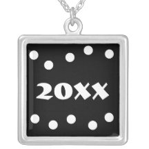 New Graduate Polka Dot Black and White Necklaces