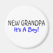 New Grandpa Its A Boy Fridge Magnet