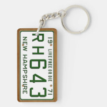 New Hampshire 1971 Vintage License Plate Keychain Rectangular Acrylic Keychain