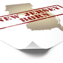 New Jersey Born - Stamp on Map Photo