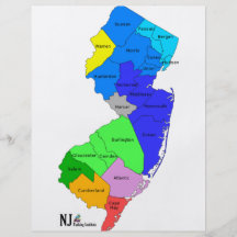 New Jersey Counties in Colour Personalised Flyer