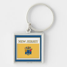New Jersey Flag Design Premium Keychain