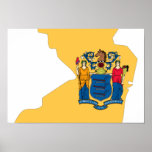 New Jersey Flag Map Poster