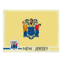 New Jersey State Flag and Seal Postcard
