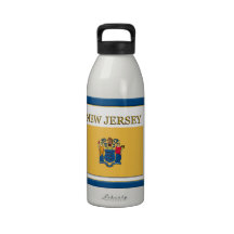 New Jersey State Flag Design Water Bottle
