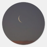 New Moon At Sunset Round Stickers