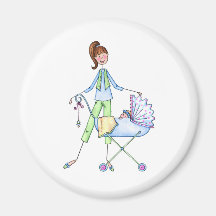 New Mummy Baby Boy Stroller Fridge Magnets