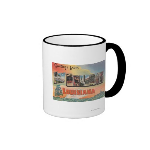 New Orleans, Louisiana - Large Letter Scenes Coffee Mugs