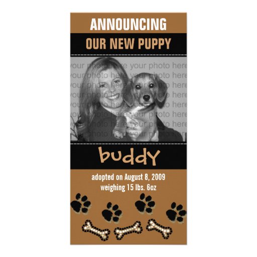 New Pet Adoption Announcement Picture Card