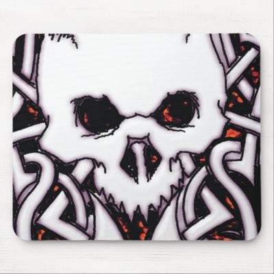 New School Celtic Tribal Skull Mousepad by AngelaDesigns