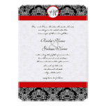 New Sizes Black Damask Swirls Wedding Invitation