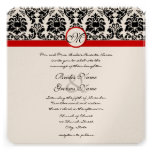 New Sizes Black Damask Swirls Wedding Invitation