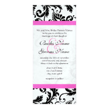 New Sizes  Damask Swirls Wedding Invitation