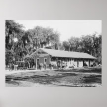New Smyrna, Florida Railway Station, 1904 Poster