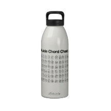 NEW UKULELE CHORD CHART CHORDS REUSABLE WATER BOTTLES