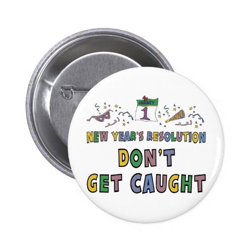 New Year Resolution Pinback Button