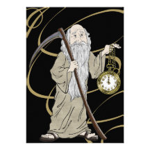 New Years Eve Father Time and His Clock Custom Invitations