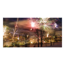 New Year's Eve Fireworks in Niederau Tyrol Austria Photo Cards