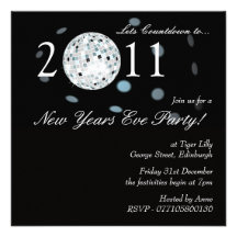New Years Eve Party Disco Ball Invite