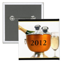 New Years pugs 2012 button