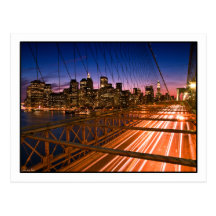 New York at night postcard