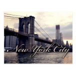 New York Brooklyn Bridge Sunset Postcard