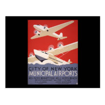 New York City airports Postcards