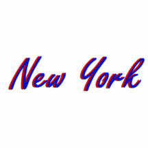 New York City Blue and Red Photo Cut Outs