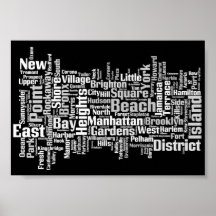New York City Boroughs Print