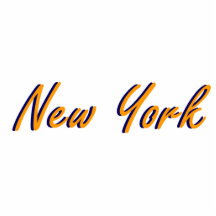 New York City Orange and Blue Photo Cut Out