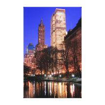 New York City skyline at Night Lights Canvas Print