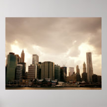 New York City Skyscrapers With Clouds, All Sizes Posters