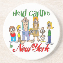 New York Funny Trailer Park Sandstone Coaster