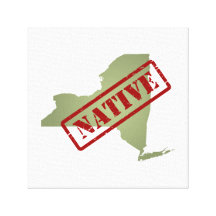 New York Native with New York Map Gallery Wrapped Canvas