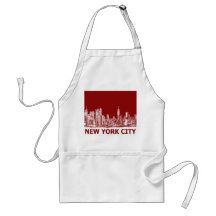 New York red maroon Apron