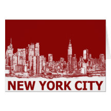 New York red maroon Cards