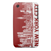 New York red maroon Case-Mate iPhone 3 Cases
