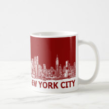 New York red maroon Coffee Mug