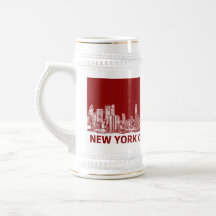 New York red maroon Coffee Mugs