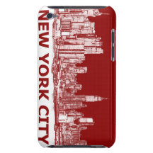 New York red maroon iPod Case-Mate Cases
