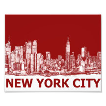 New York red maroon Photo Print