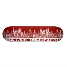 New York red maroon Skate Board Deck