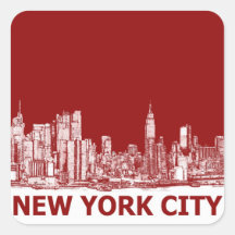 New York red maroon Square Sticker