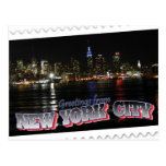 New York Skyline at Night Empire State Post Cards