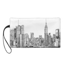 New York skyline ink baglet Wristlets