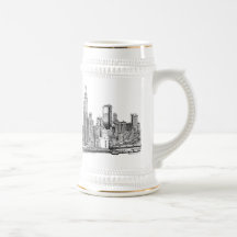 New York skyline ink beer stein Coffee Mug