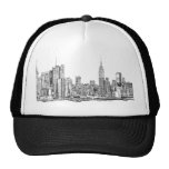 New York skyline ink cap Hat