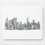 New York skyline ink Mousepads